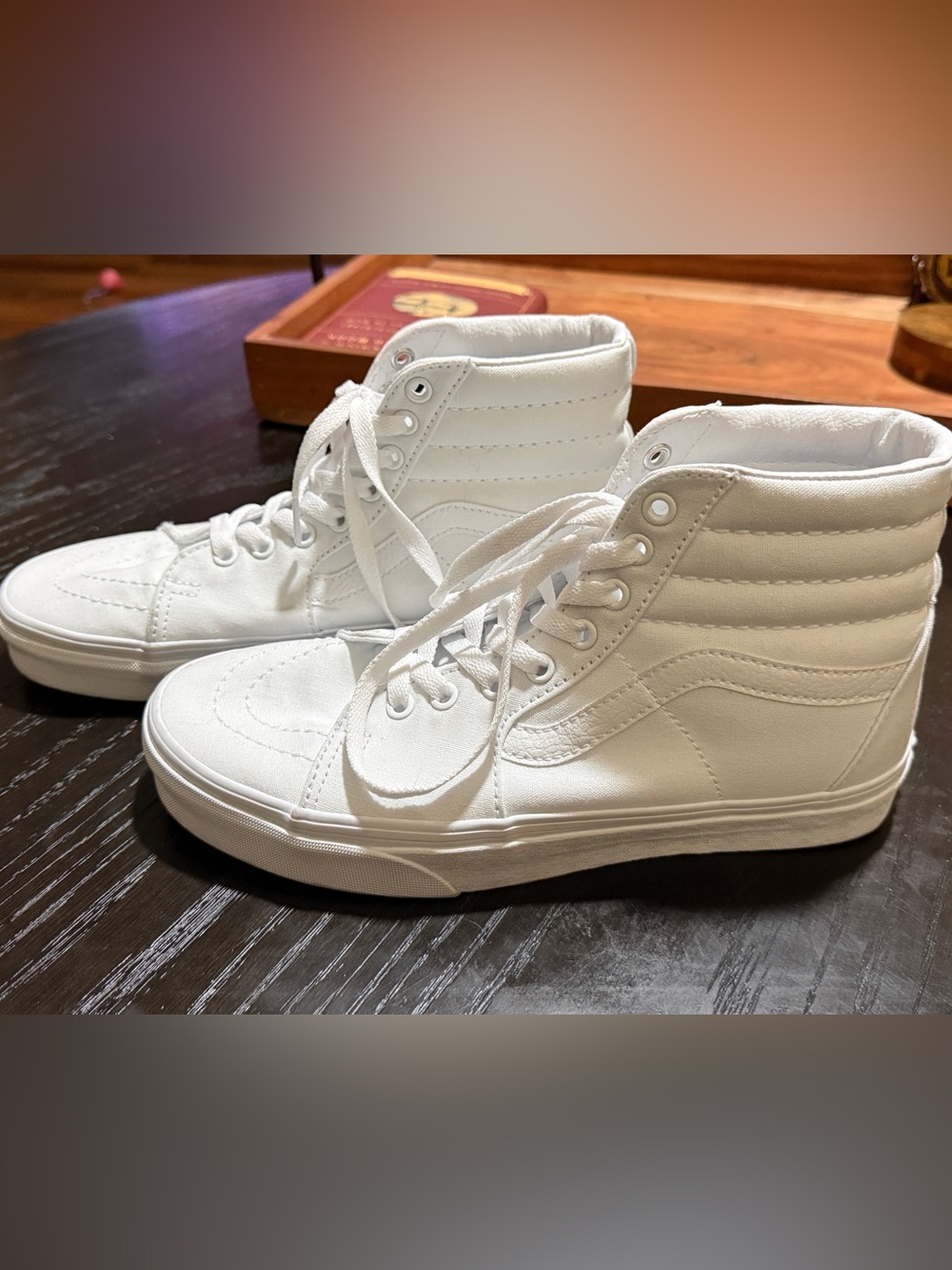 Vans White High-Top Canvas Skate Sneakers